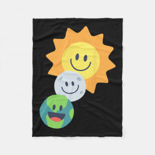 Couverture Polaire Super Mignonne Terre Lune Solaire Eclipse 2024 Drô