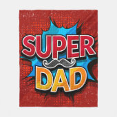 Couverture Polaire Super Papa Mustache Grunge moderne (Devant)