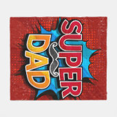 Couverture Polaire Super Papa Mustache Grunge moderne (Devant (Horizontal))