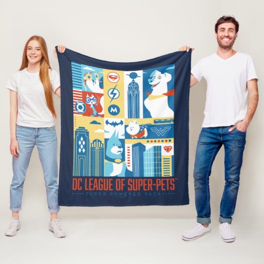 Couverture Polaire Super Powered Pack Art Déco Metropolis (En situation)