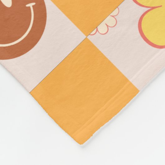 Couverture Polaire Super psychédélique Retro Smiley Checkerboard, (Coin)
