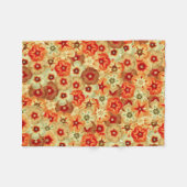 Couverture Polaire Super Retro Orange Hippie Fleurs Motif (Devant (Horizontal))