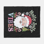 Couverture Polaire Super Santa Claus Holly Jolly Vibes Noël (Devant (Horizontal))