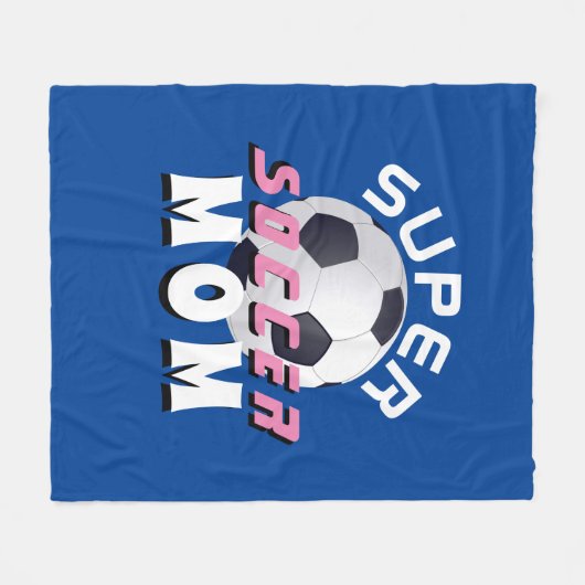 Couverture Polaire Super Soccer Maman Football Typographie Sport Mère (Devant (Horizontal))