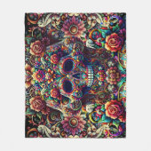 Couverture Polaire Super Sugar Skull floral vibrant (Devant)