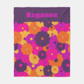 Couverture Polaire Super violet et rose hippie puissance (Devant)