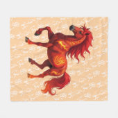 Couverture Polaire Superbe année chinoise du Cheval de Feu 2026 (Devant (Horizontal))