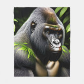 Couverture Polaire Superbe Gorille Argent - Jungle King (Devant)