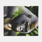 Couverture Polaire Superbe Gorille Argent - Jungle King (Devant (Horizontal))