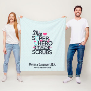 Couverture Polaire Superbe infirmière Superhero dire la typographie