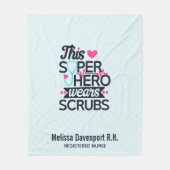 Couverture Polaire Superbe infirmière Superhero dire la typographie (Devant)