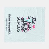 Couverture Polaire Superbe infirmière Superhero dire la typographie (Devant (Horizontal))