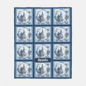 Couverture Polaire Superbe palais fleuri chinoiserie toile monogramme (Devant)