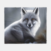 Couverture Polaire Superbe Renard Artique (Devant (Horizontal))
