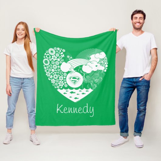 Couverture Polaire Supergirl Floral Peace Heart Graphisme (En situation)