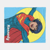 Couverture Polaire Supergirl volant en costume bleu (Devant (Horizontal))