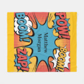 Couverture Polaire Superhero Comic Book Pop Art Boy Birthday Gift (Devant (Horizontal))