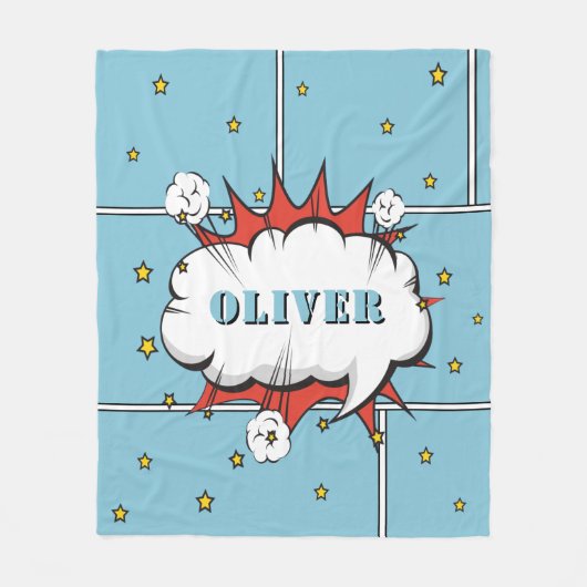 Couverture Polaire Superhero Comic Speech Bubble Boy Photo (Devant)