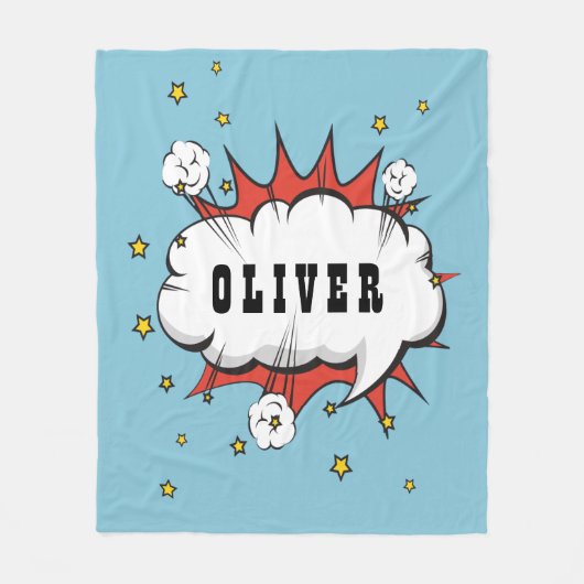 Couverture Polaire Superhero Comic Speech Cloud Nom du garçon (Devant)