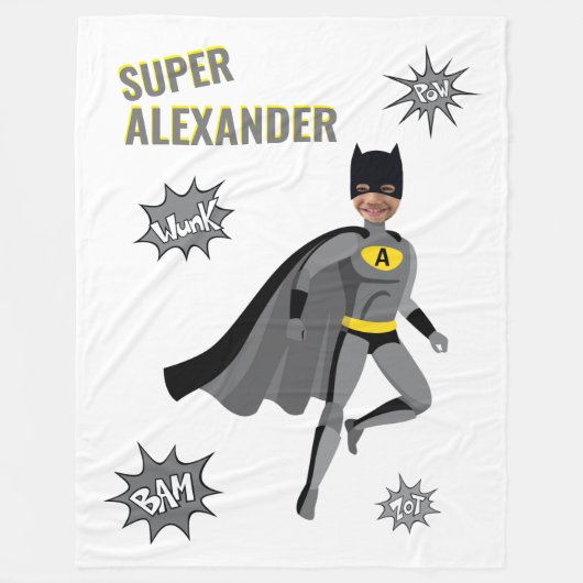 Couverture Polaire Superhero Extraordinaire unique garçon Fabuleux an (Devant)