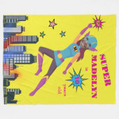 Couverture Polaire Superhero fille d'anniversaire fantastique sensati (Devant (Horizontal))