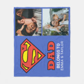 Couverture Polaire Superman | "Ce Super Papa Appartient À" (Devant)