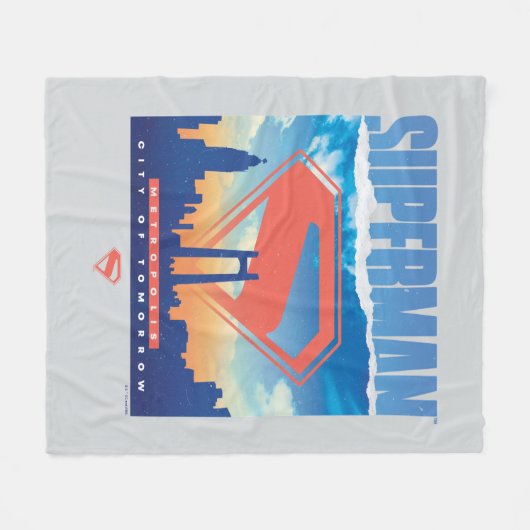 Couverture Polaire Superman Metropolis Skyline (Devant (Horizontal))