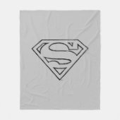 Couverture Polaire Superman S-Shield | Logo Simple Black Outline (Devant)