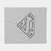 Couverture Polaire Superman S-Shield | Logo Simple Black Outline (Devant (Horizontal))