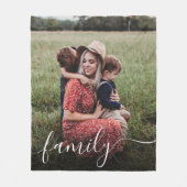 Couverture Polaire Superposition photo de script blanc de la famille (Devant)