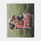 Couverture Polaire Superposition photo de script blanc de la famille (Devant)