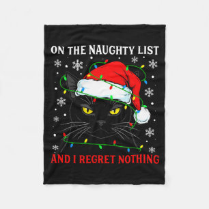 Couverture Polaire Sur la liste vilain et ne regrette rien Noël Chat