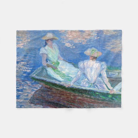 Couverture Polaire Sur le bateau, Monet (Devant (Horizontal))