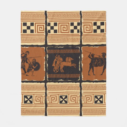 Couverture Polaire sur le thème de la Grèce antique sous forme d'un (Devant)