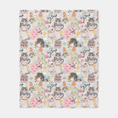 Couverture Polaire Surcharge de l'animal Motif mignon L gris (Devant)