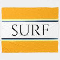 SURF Amusant Jaune Doré Blanc Bleu Bleu Rayures de