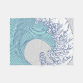 Couverture Polaire Surf asiatique japonais Vague Art Ocean Art (Devant (Horizontal))