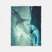 Couverture Polaire Surf avec requins (Devant)