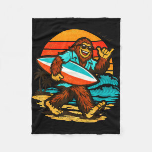 Couverture Polaire Surf bigfoot rétro coucher de soleil plage tropica