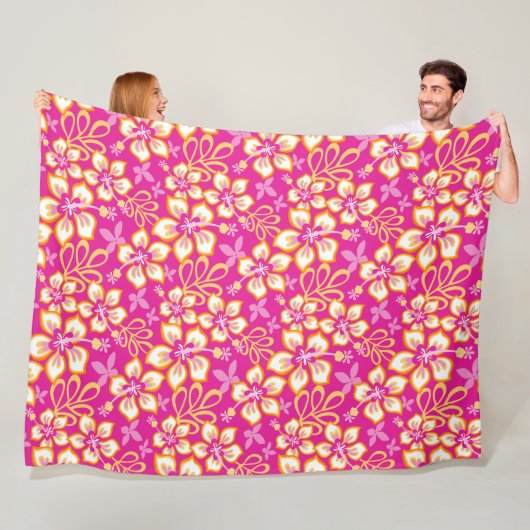 Couverture Polaire Surf JUNGLE (COMBO ROSE CHAUDE) (En situation)