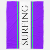 Couverture Polaire Surf Lumineuse Violet Lime Blanc Stripes De Course (Devant)