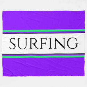 Couverture Polaire Surf Lumineuse Violet Lime Blanc Stripes De Course