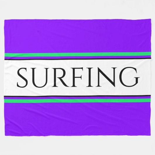 Couverture Polaire Surf Lumineuse Violet Lime Blanc Stripes De Course (Devant (Horizontal))