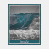 Couverture Polaire Surf Ocean Wave Casquettes de la mer Blanche (Devant)