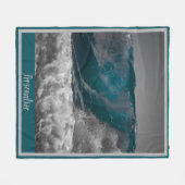 Couverture Polaire Surf Ocean Wave Casquettes de la mer Blanche (Devant (Horizontal))