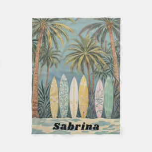 Couverture Polaire Surf Up, Style Pastel Personnalisé