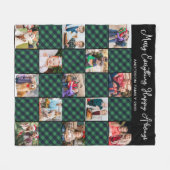 Couverture Polaire Surface Plaid Verte Personnalisée 13 Photo Collage (Devant (Horizontal))