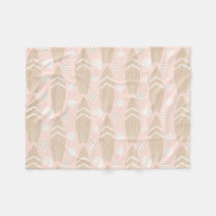 Couverture Polaire Surfboard Beach Bébé rose polaire Blanche