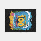 Couverture Polaire Surfé à travers 100 jours d'école drôle de requin (Devant (Horizontal))