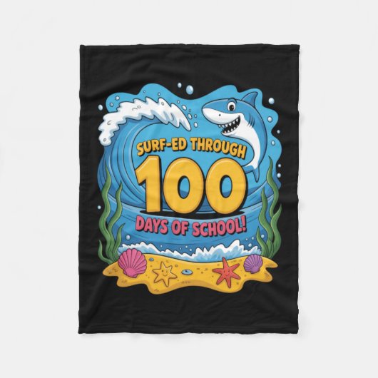 Couverture Polaire Surfé à travers 100 jours d'école drôle de requin (Devant)